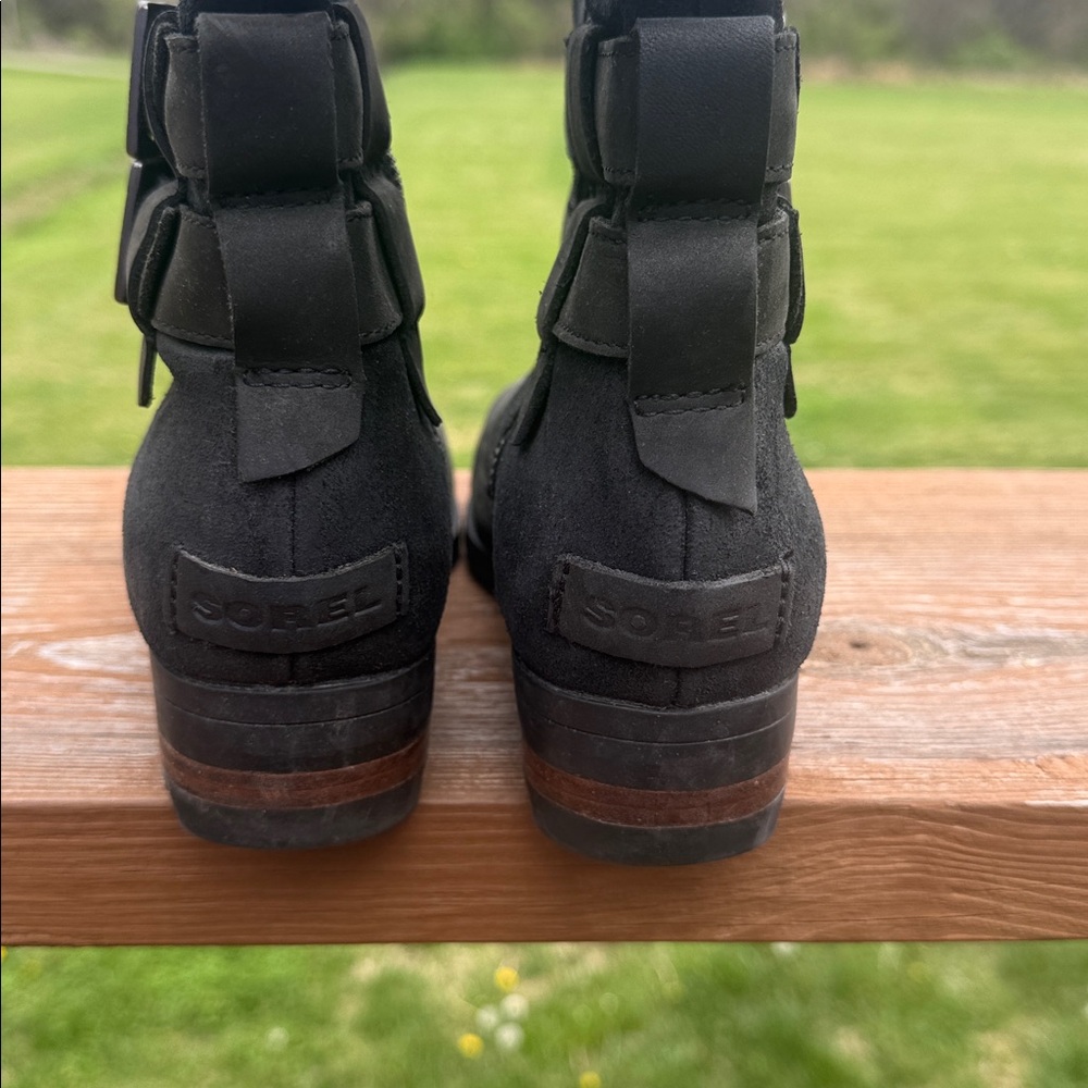 Sorel Lola II Tall Leather Boots Black Size 8.5 - Picture 6 of 12